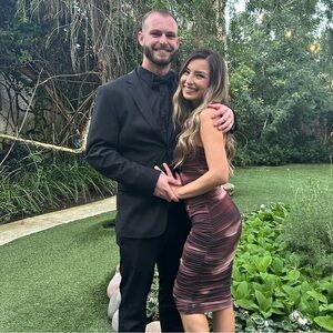 BROWN ABSTRACT DRESS